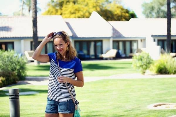 Woman at a resort.