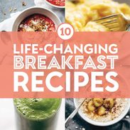 Healthy breakfast recipes in a collage.